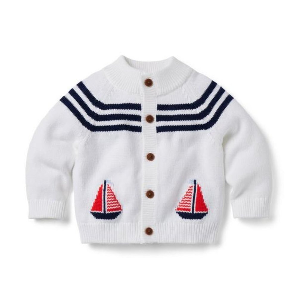 Infant Boys Sailboat Nautical Theme Cotton Cardigan Sweater JANIE & JACK
